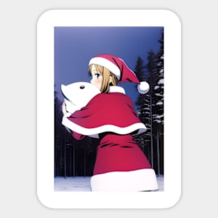 Santa Girl Sticker